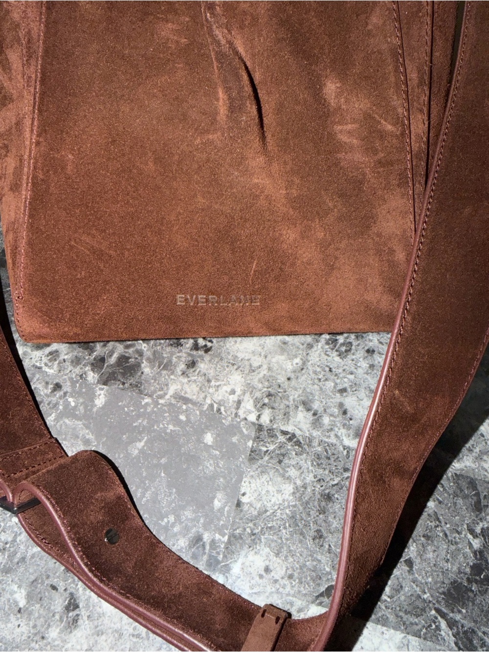 THE MINI STUDIO Everlane Brown Suede Crossbody Bag - Picture 6 of 15